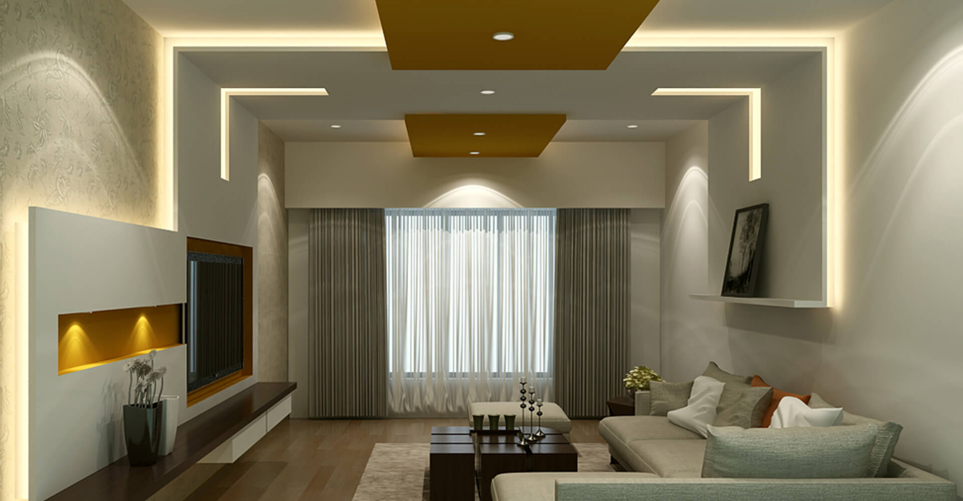 Living Room | False Ceiling | Gypsum Board | Drywall | Plaster – Saint ...